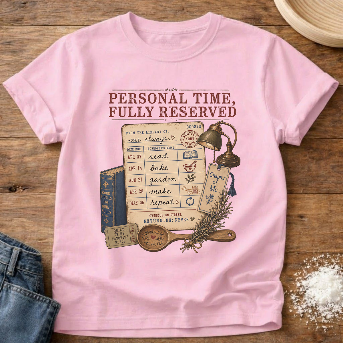 Knead More Fun Fully Reserved graphic t-shirt in Blossom