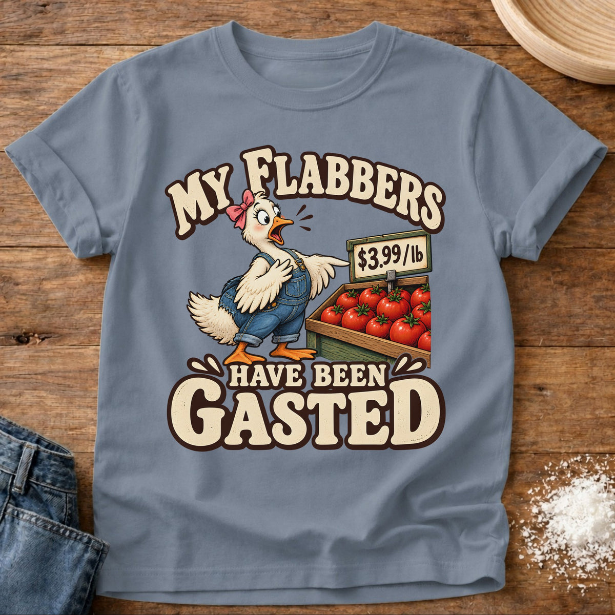 Knead More Fun Flabbergasted t-shirt in Blue Jean