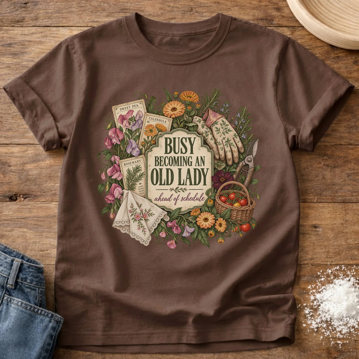 Knead More Fun Busy Becoming graphic t-shirt in Espresso