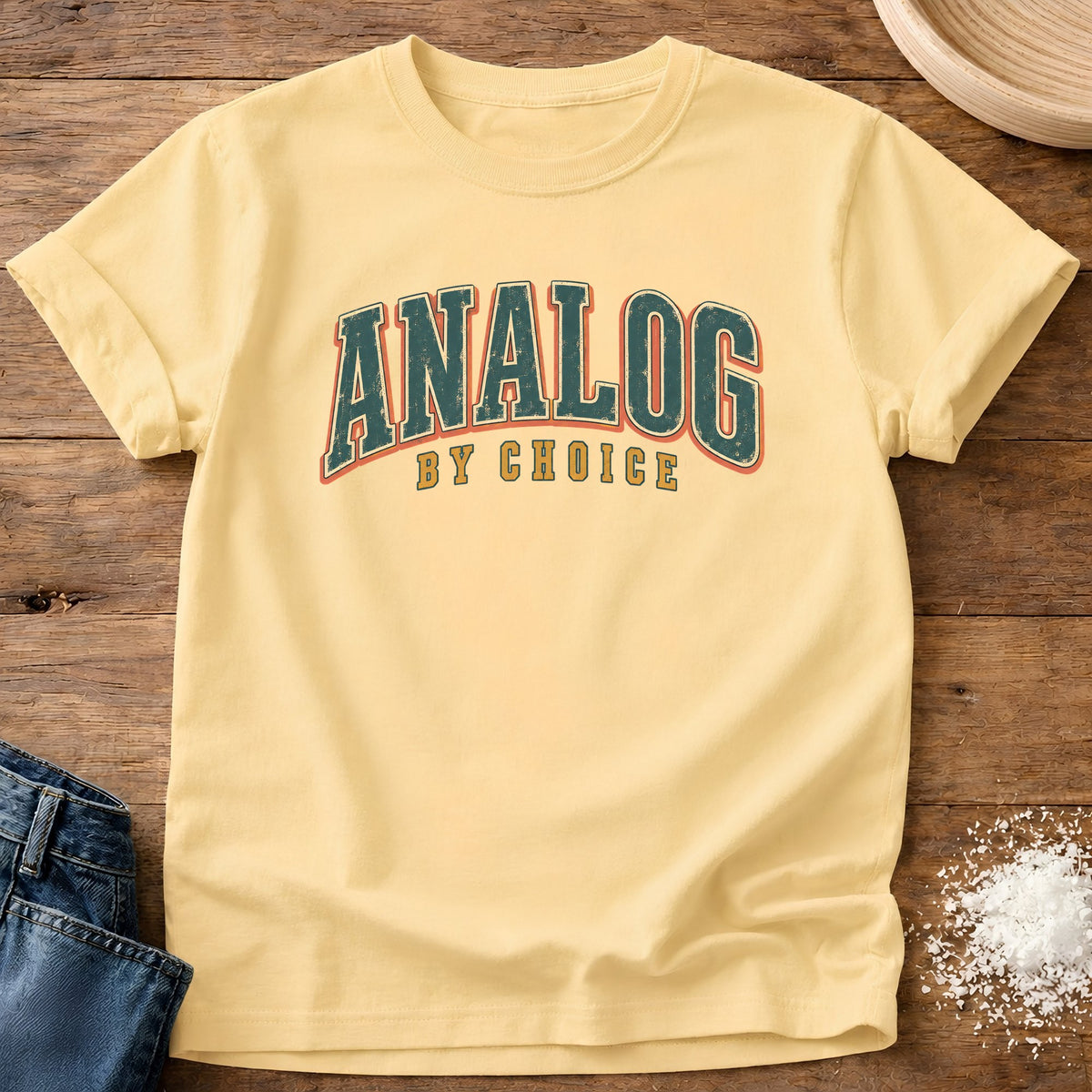 Knead More Fun Analog By Choice graphic t-shirt in Butter