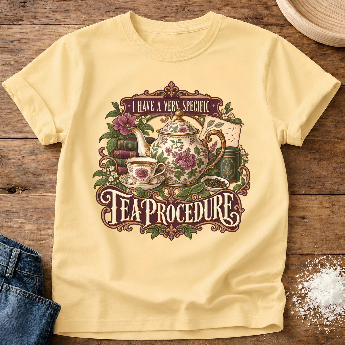 Knead More Fun Tea Proceedure t-shirt in Butter