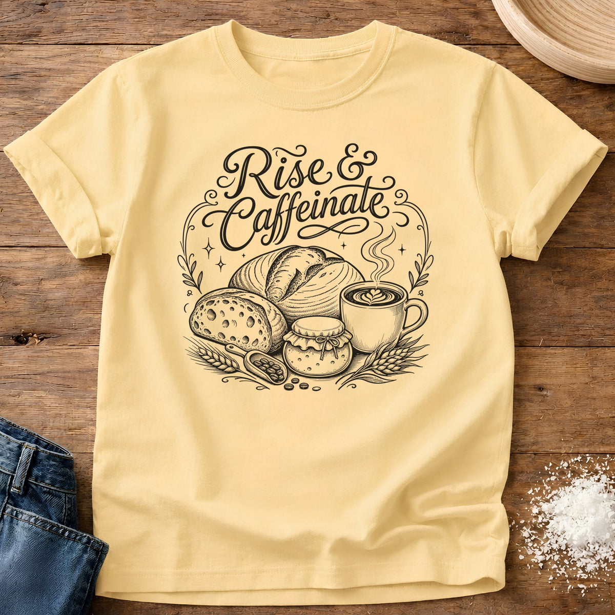 Knead More Fun Morning Fuel t-shirt in Butter
