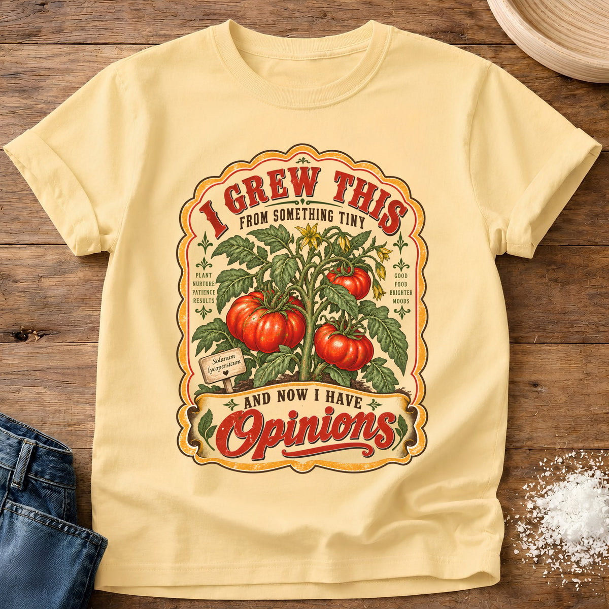 Knead More Fun Grower With Opinions t-shirt in Butter
