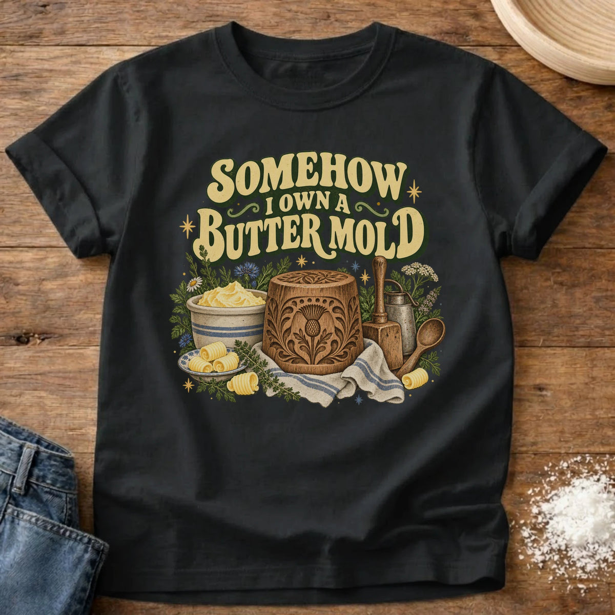 Knead More Fun Butter Mold Owner graphic t-shirt in Black