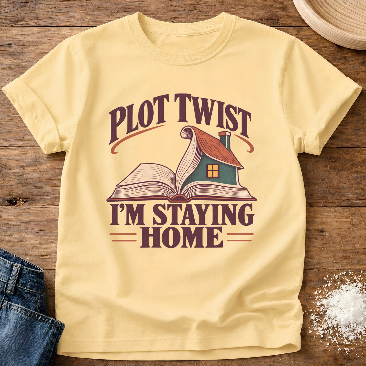 Knead More Fun Plot Twist graphic t-shirt in Butter