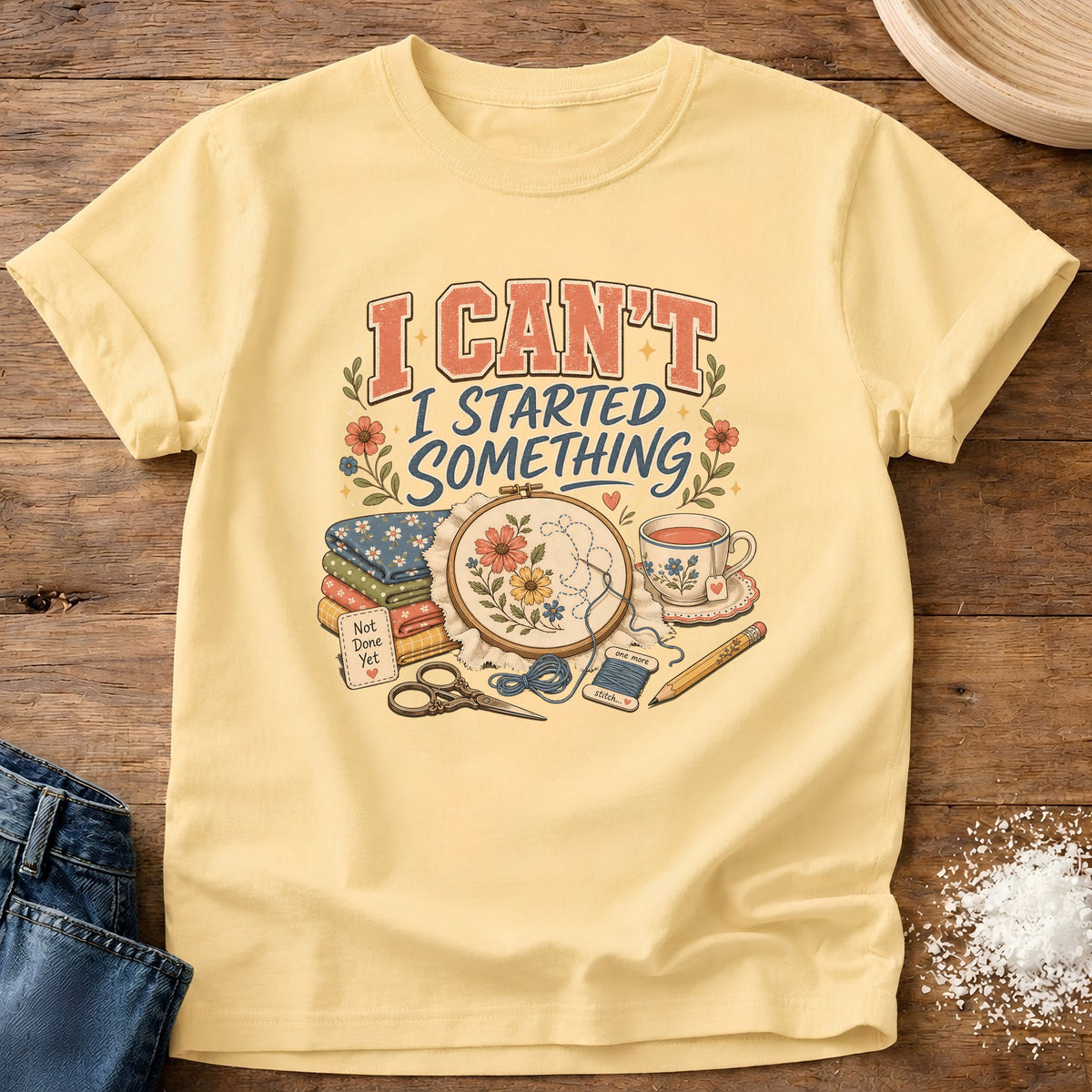 Knead More Fun Started Something graphic t-shirt in Butter