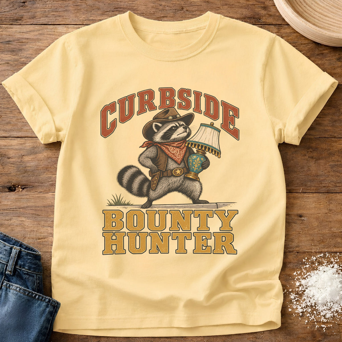 Knead More Fun Curbside Bounty Hunter graphic t-shirt in Butter