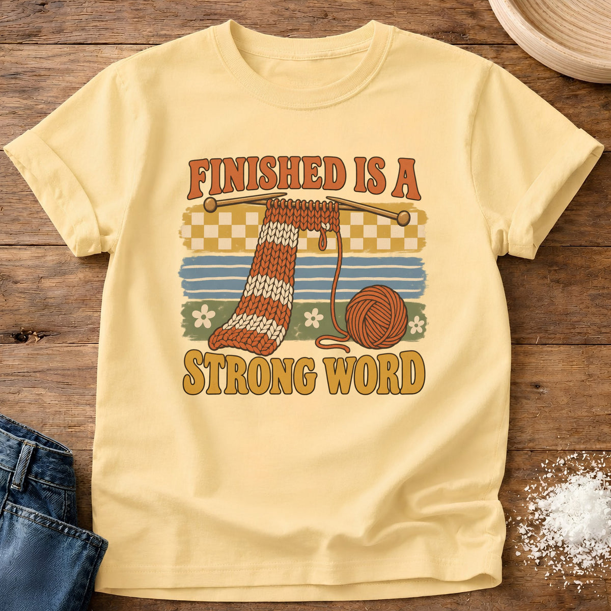 Knead More Fun Strong Word graphic t-shirt in Butter