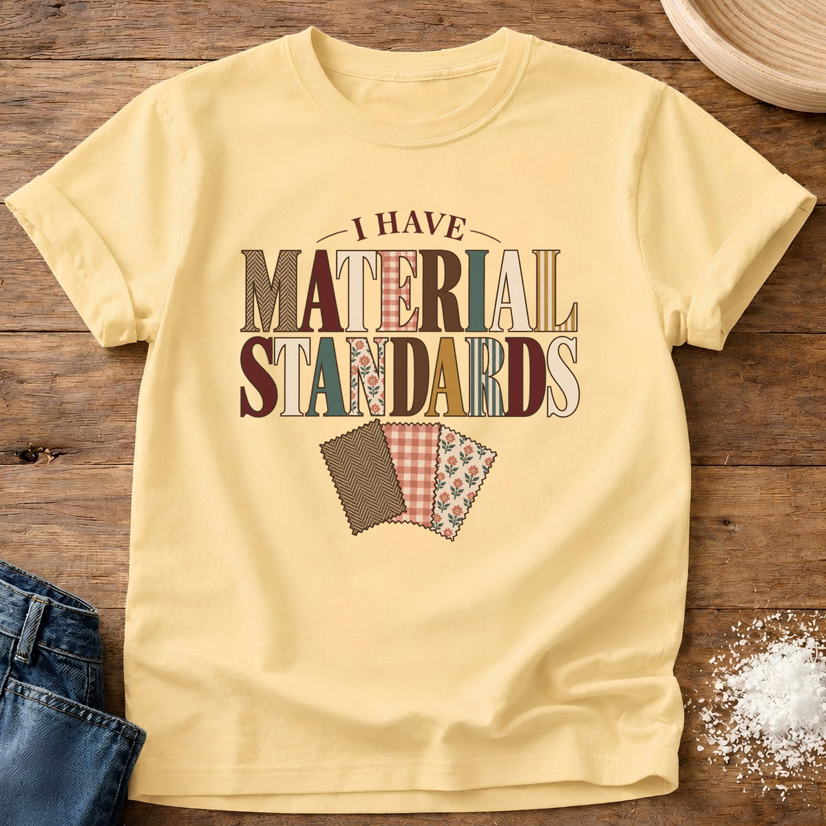 Knead More Fun Material Standards graphic t-shirt in Butter