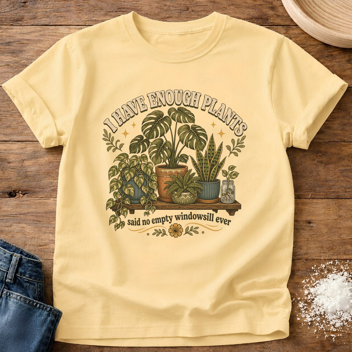 Knead More Fun Enough Plants graphic t-shirt in Butter