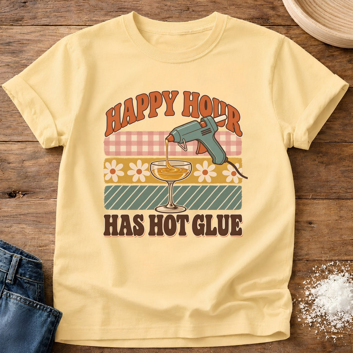 Knead More Fun Craft Cocktail graphic t-shirt in Butter