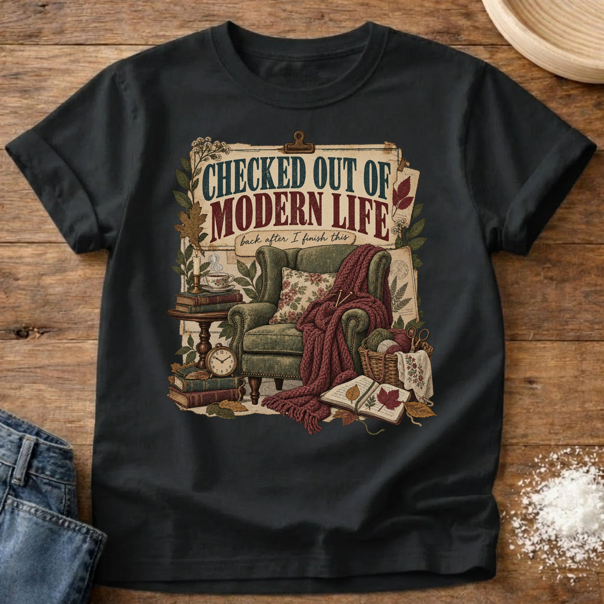 Knead More Fun Checked Out graphic t-shirt in Black