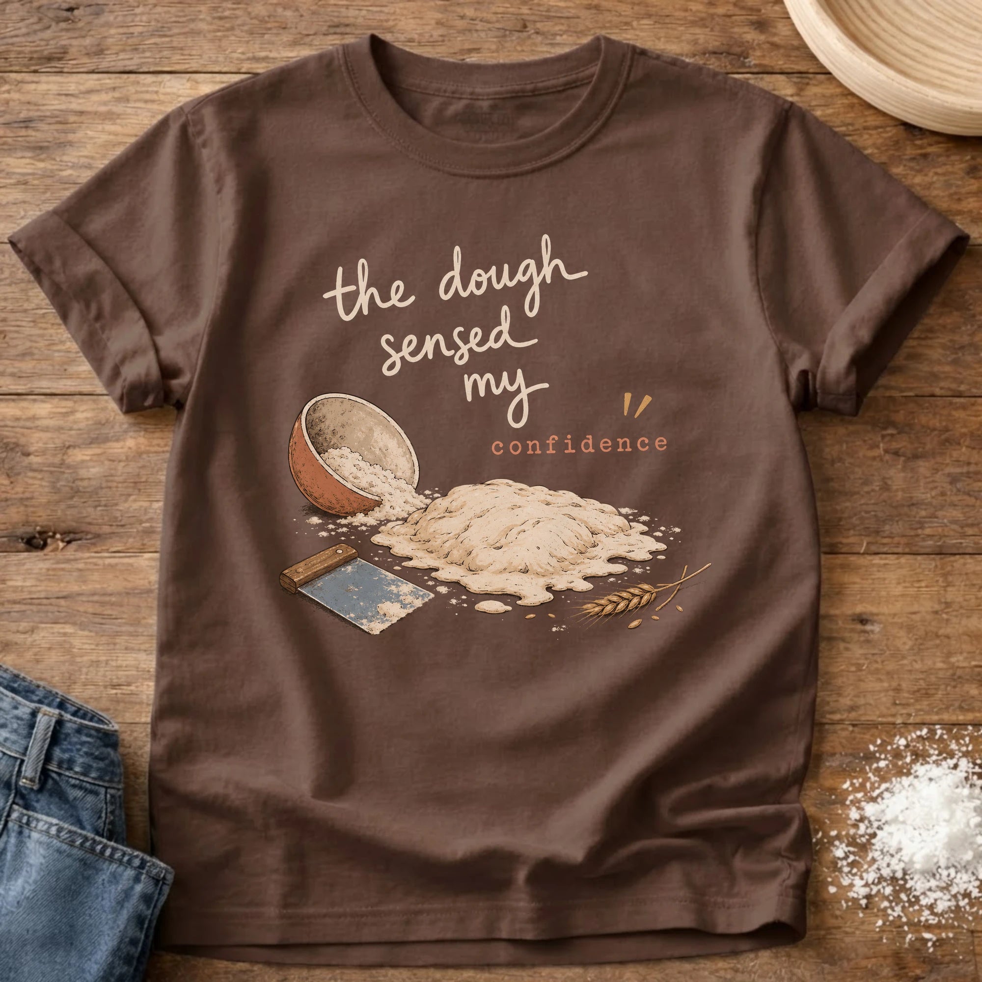 Knead More Fun Confidence sourdough t-shirt in Espresso