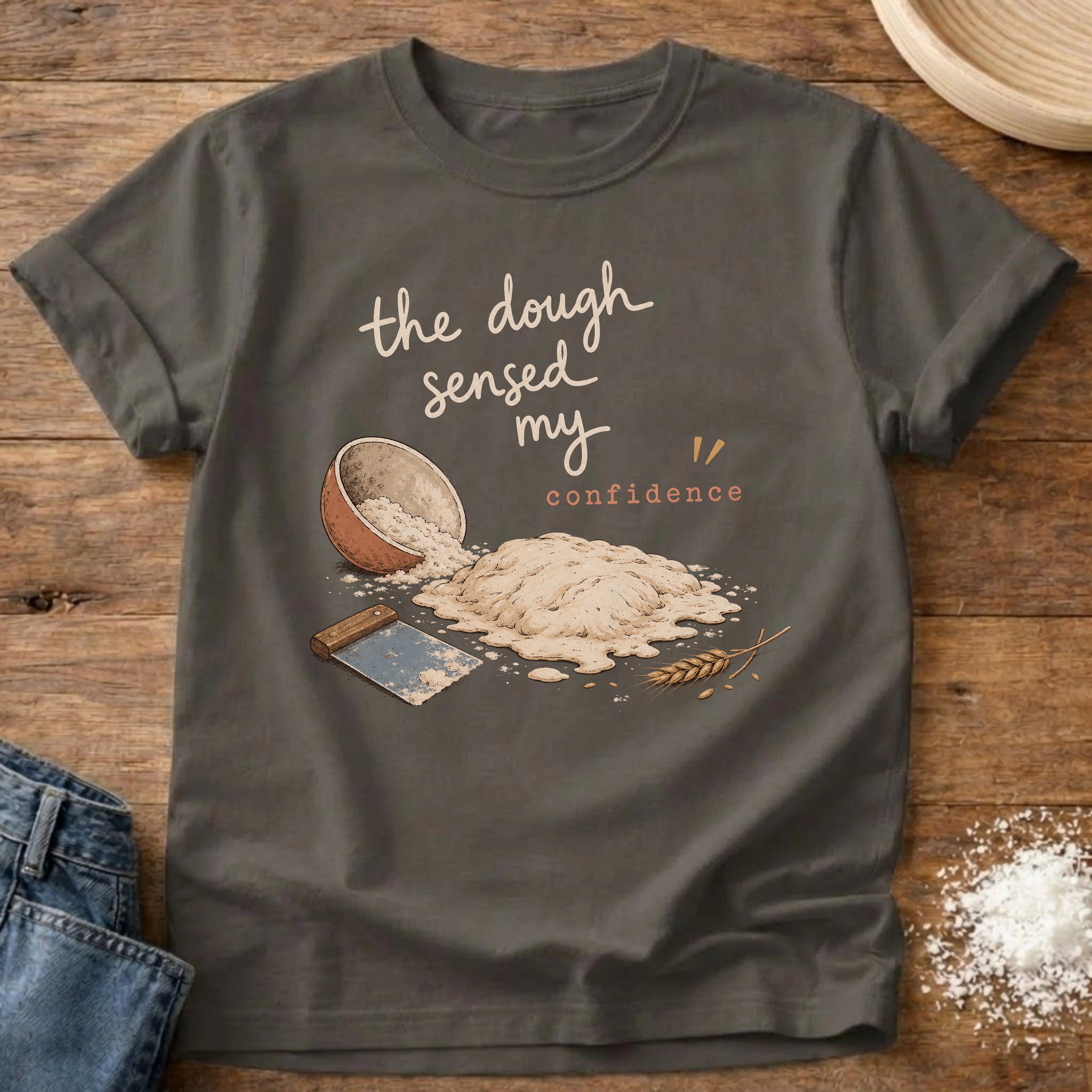 Knead More Fun Confidence sourdough t-shirt in Pepper