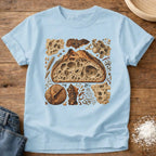 Knead More Fun Crumb Shot open crumb sourdough t-shirt in Chambray