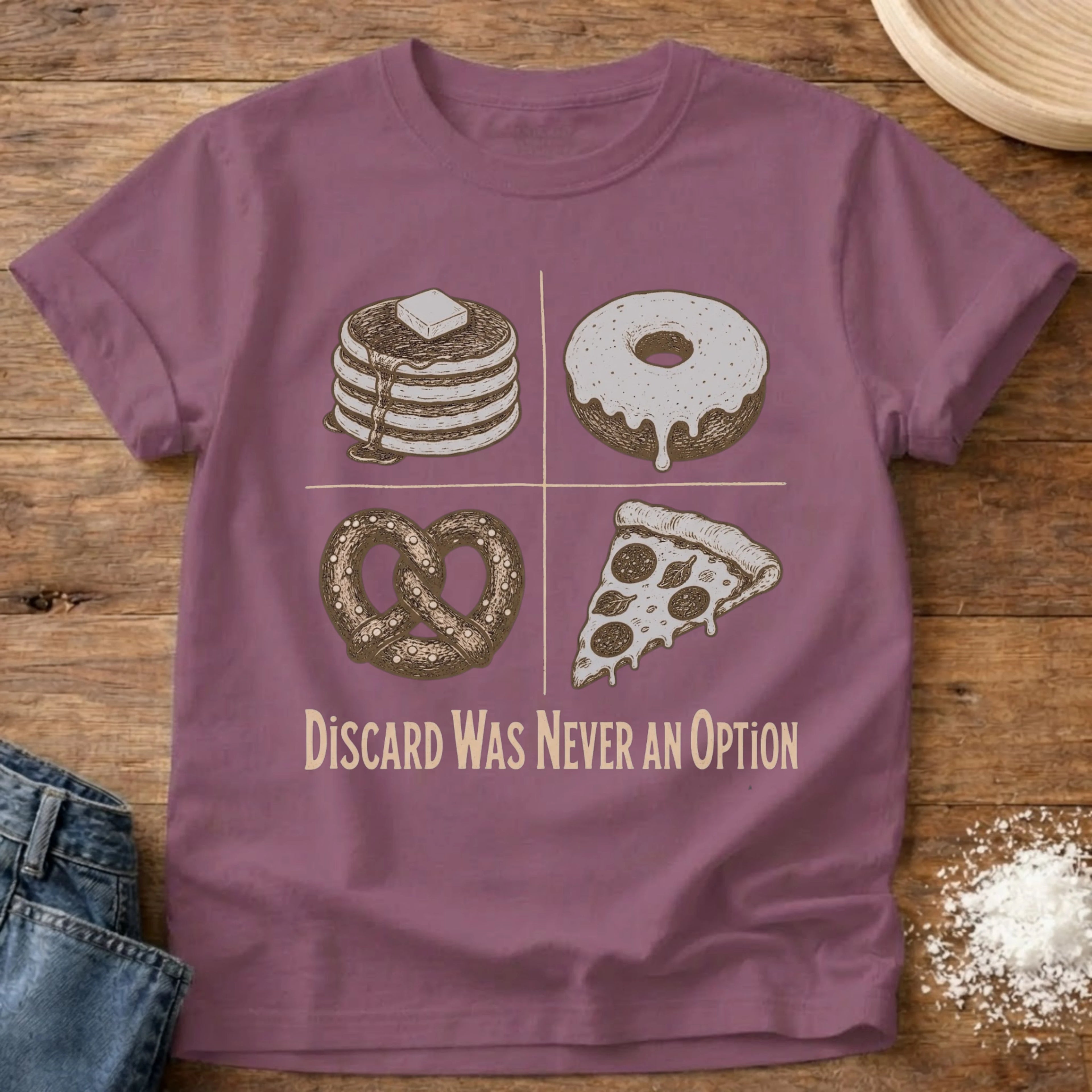 Knead More Fun Discard Was Never an Option Dark sourdough t-shirt in Berry