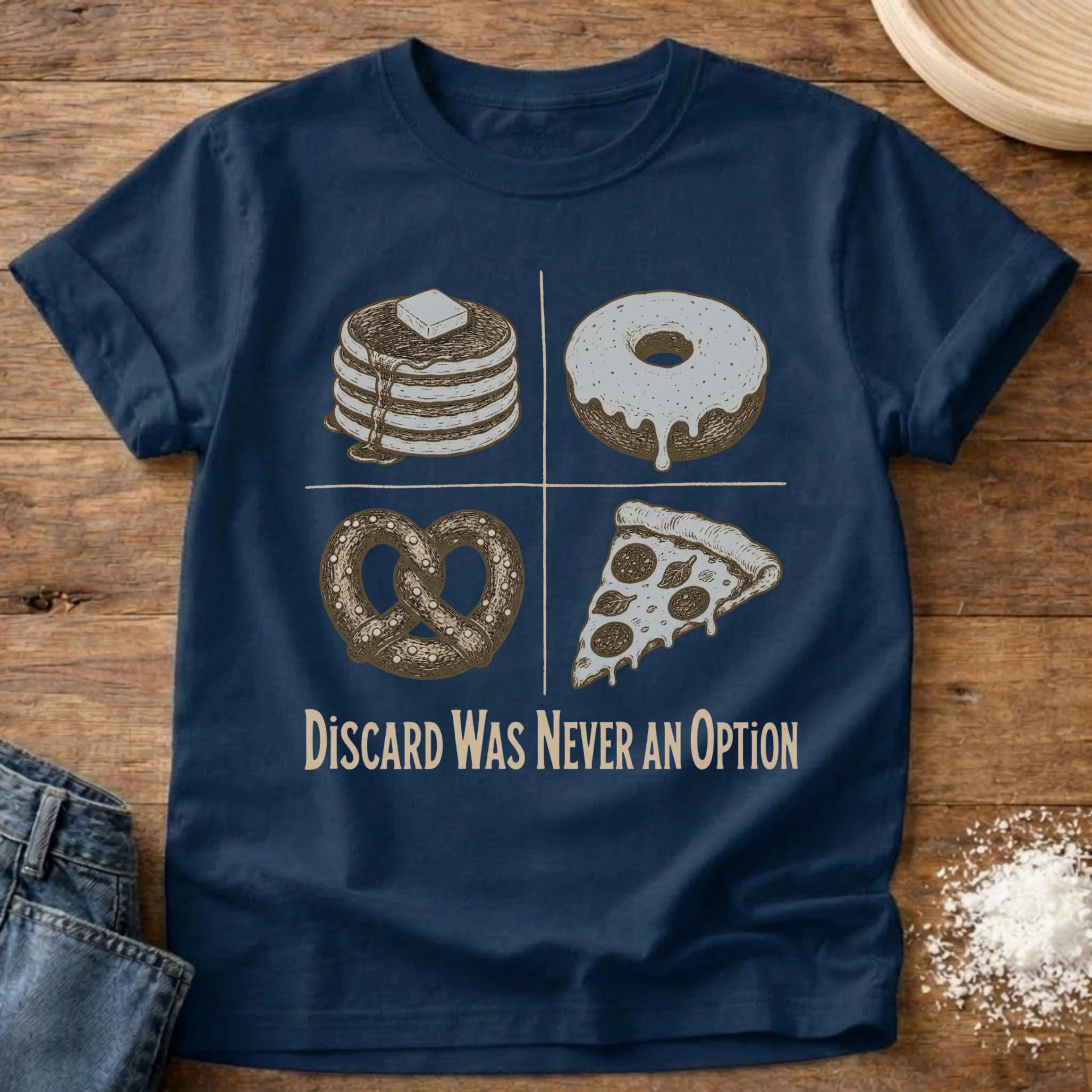 Knead More Fun Discard Was Never an Option Dark sourdough t-shirt in Navy