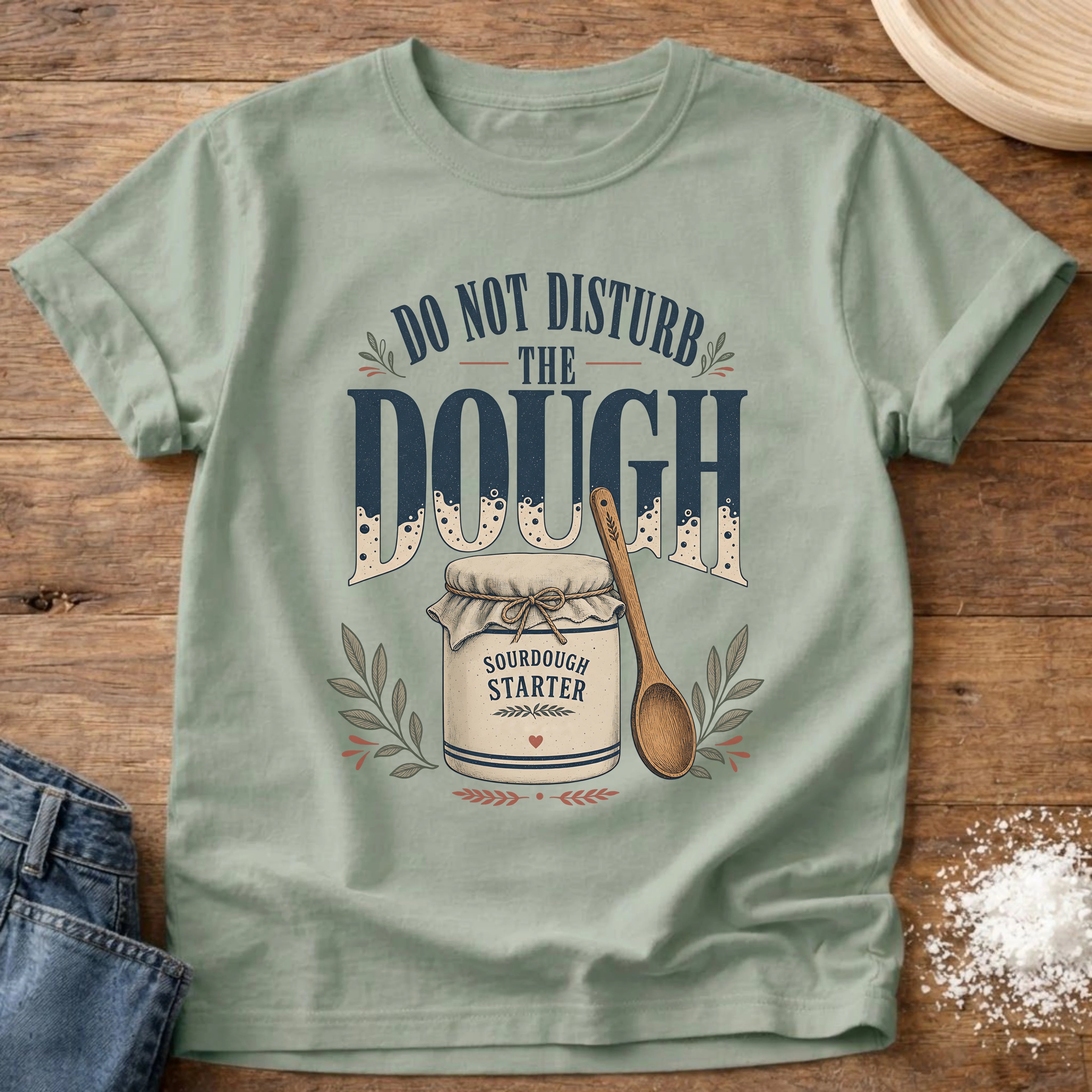 Knead More Fun Do Not Disturb The Dough sourdough t-shirt in Bay