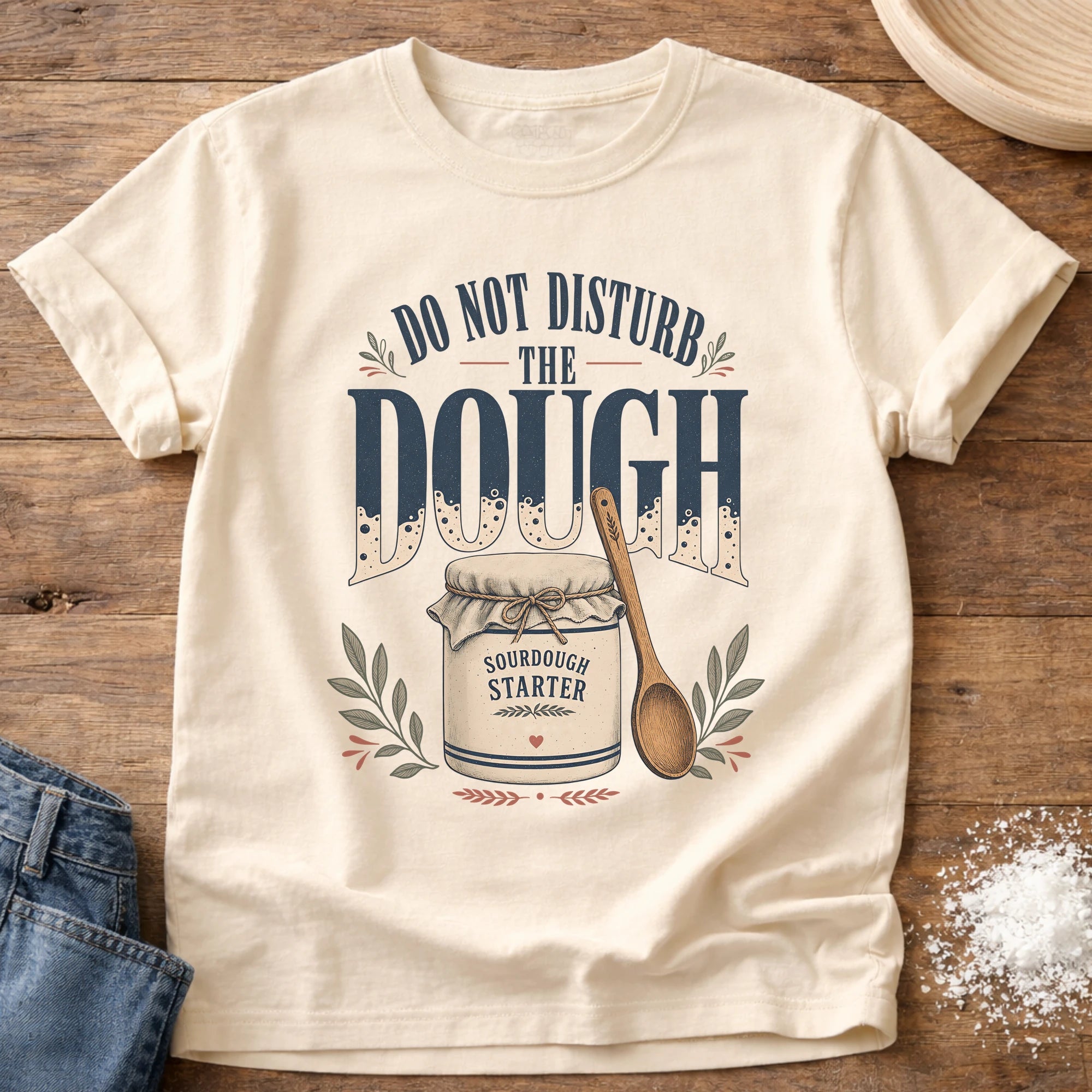 Knead More Fun Do Not Disturb The Dough sourdough t-shirt in Ivory