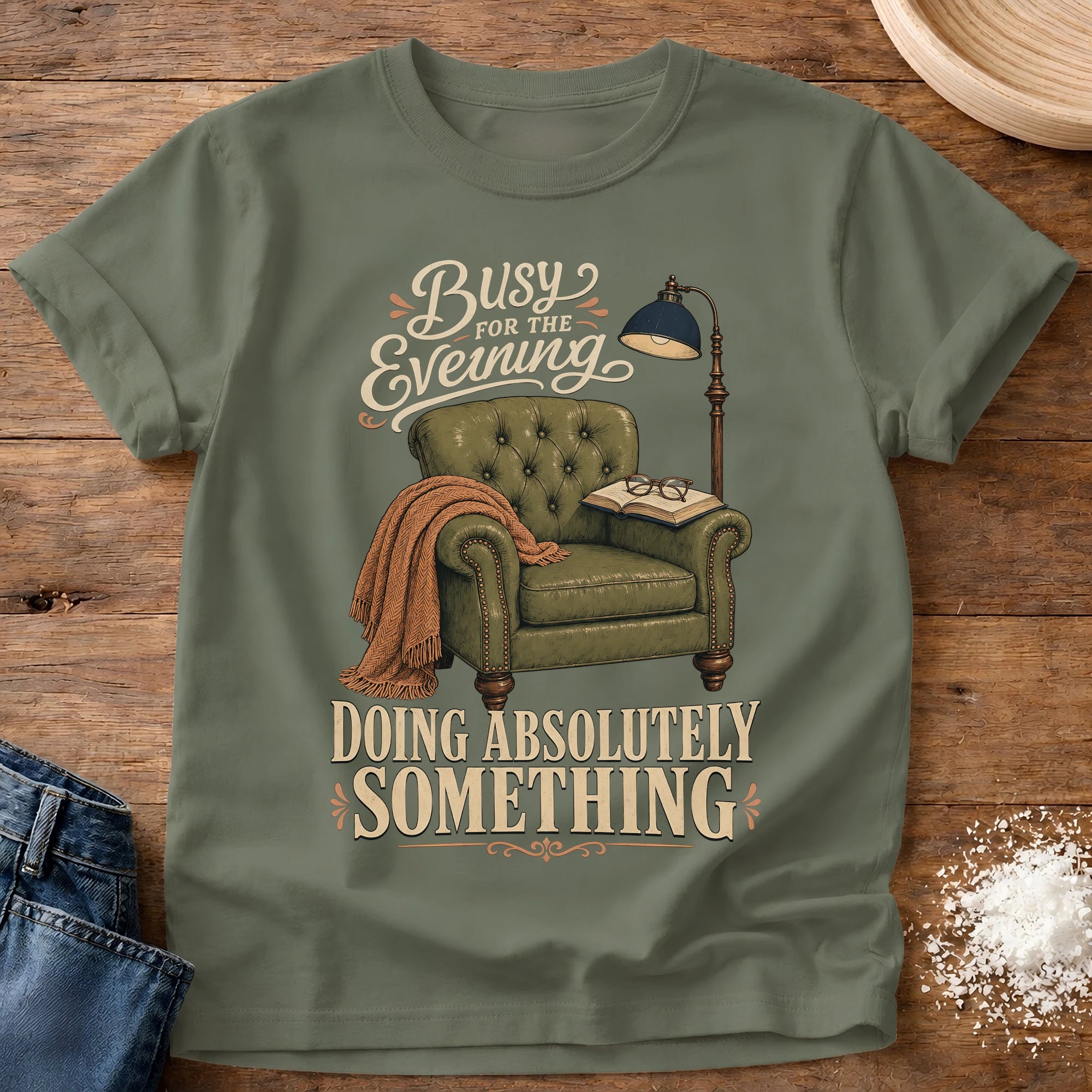 Knead More Fun Doing Absolutely Something homebody t-shirt in Moss