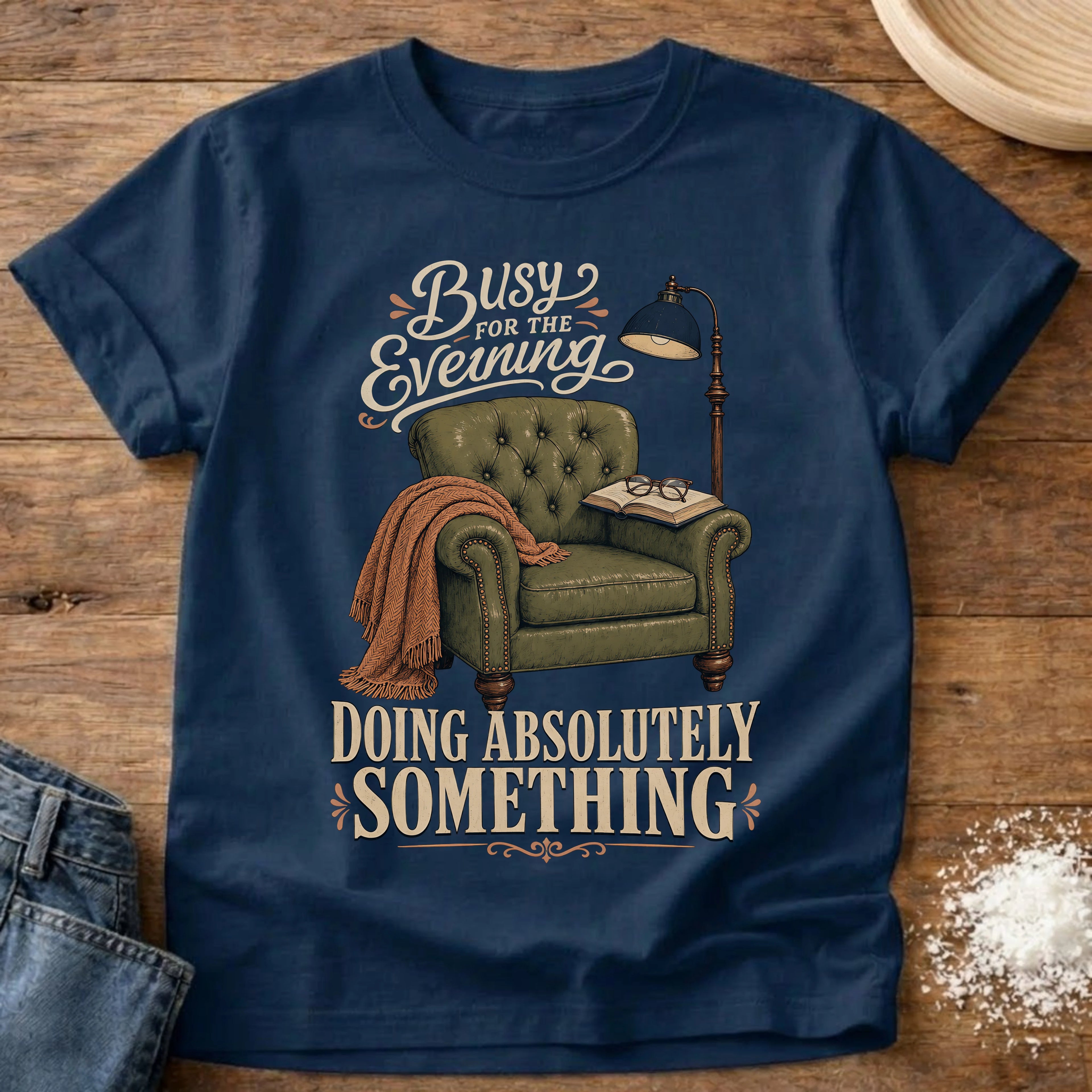Knead More Fun Doing Absolutely Something homebody t-shirt in Navy