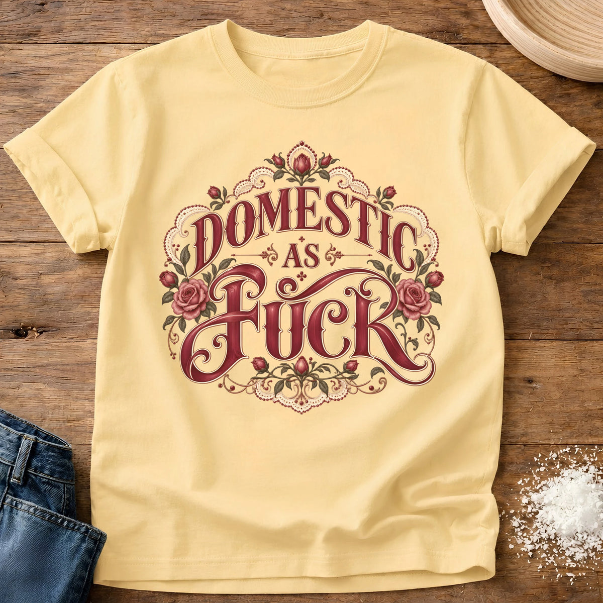 Knead More Fun Domestic Af t-shirt in Butter