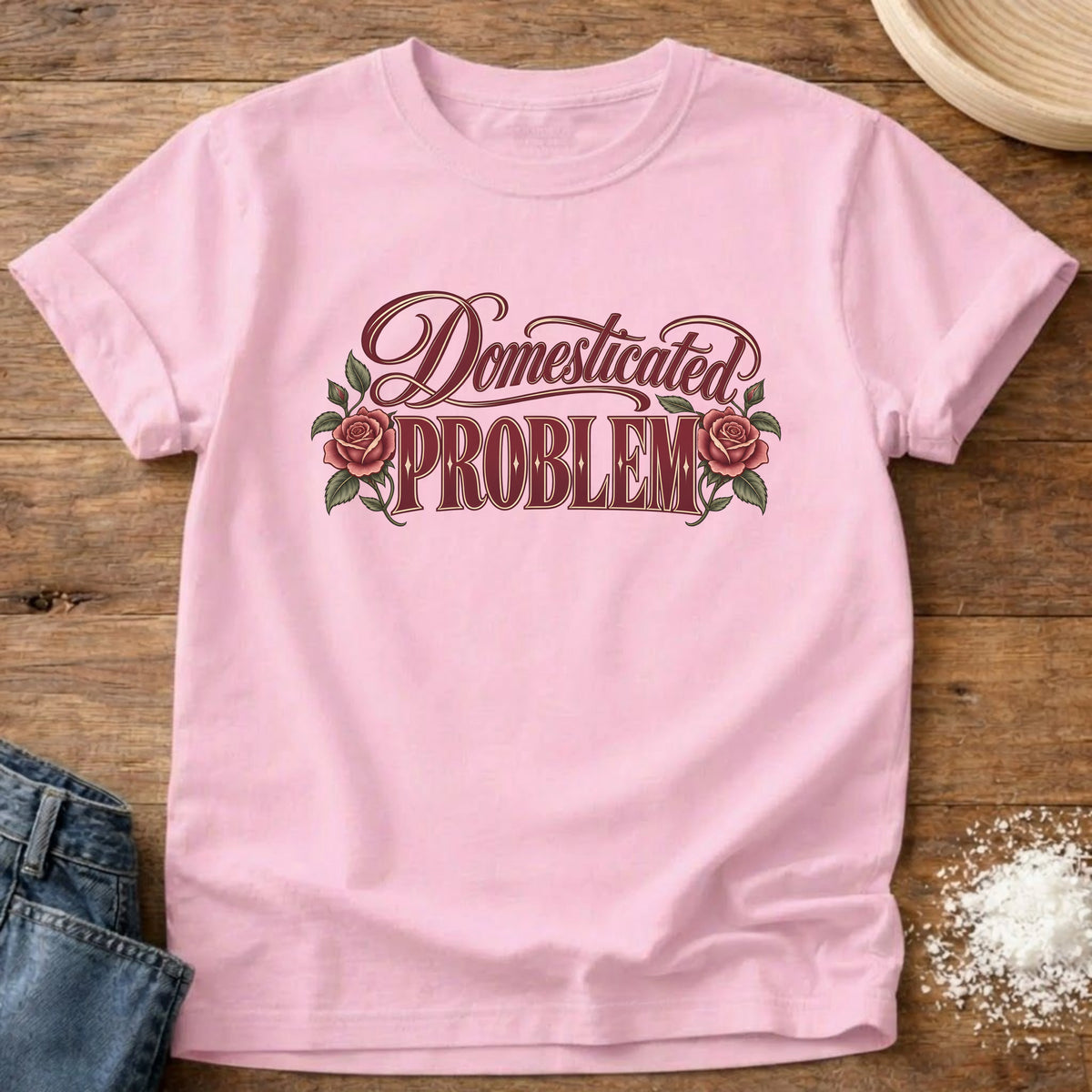 Knead More Fun Domesticated Problem t-shirt in Blossom