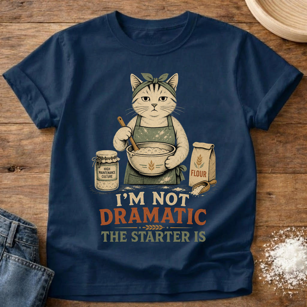 Knead More Fun Dramatic Starter Cat t-shirt in Navy