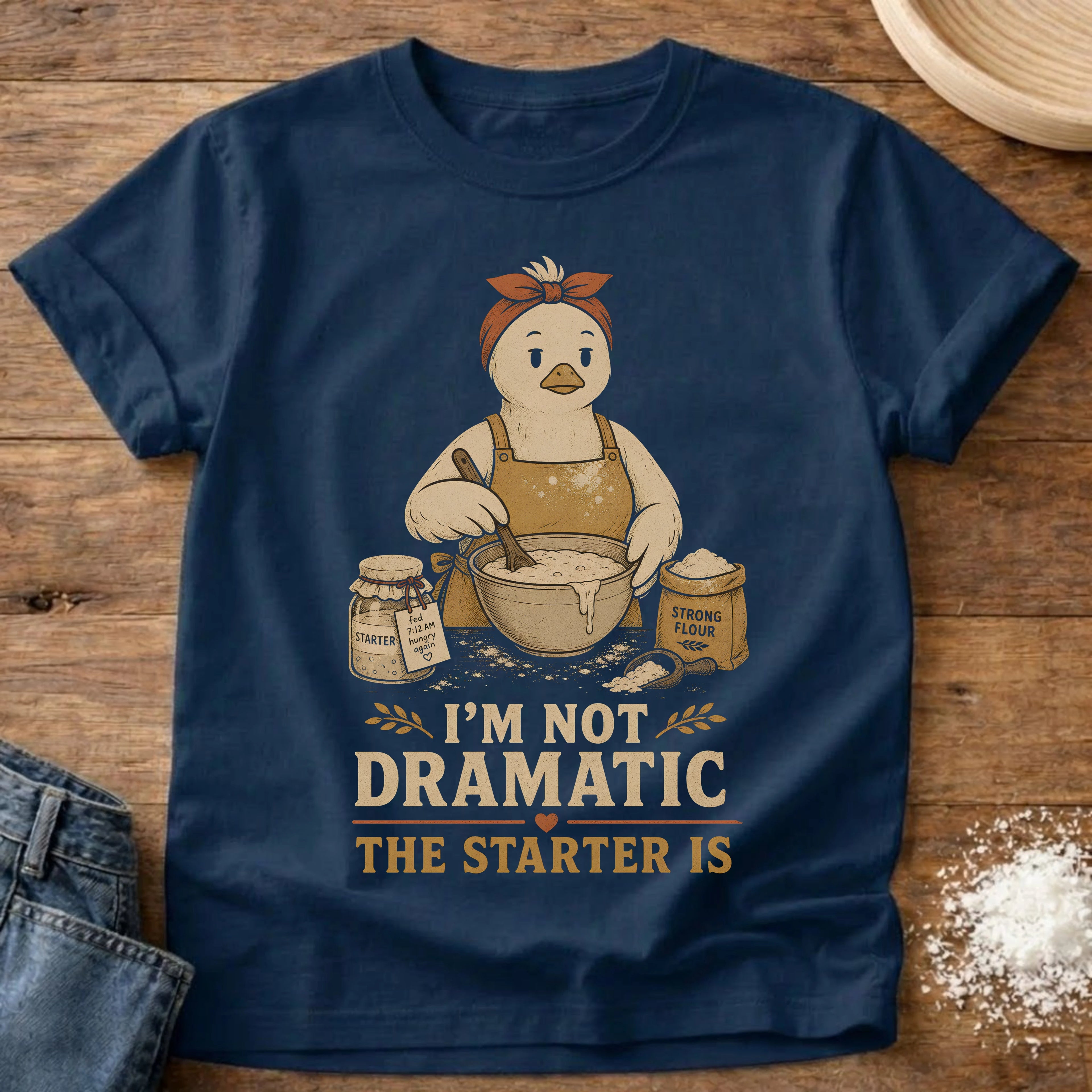 Knead More Fun Dramatic Starter Goose t-shirt in Navy