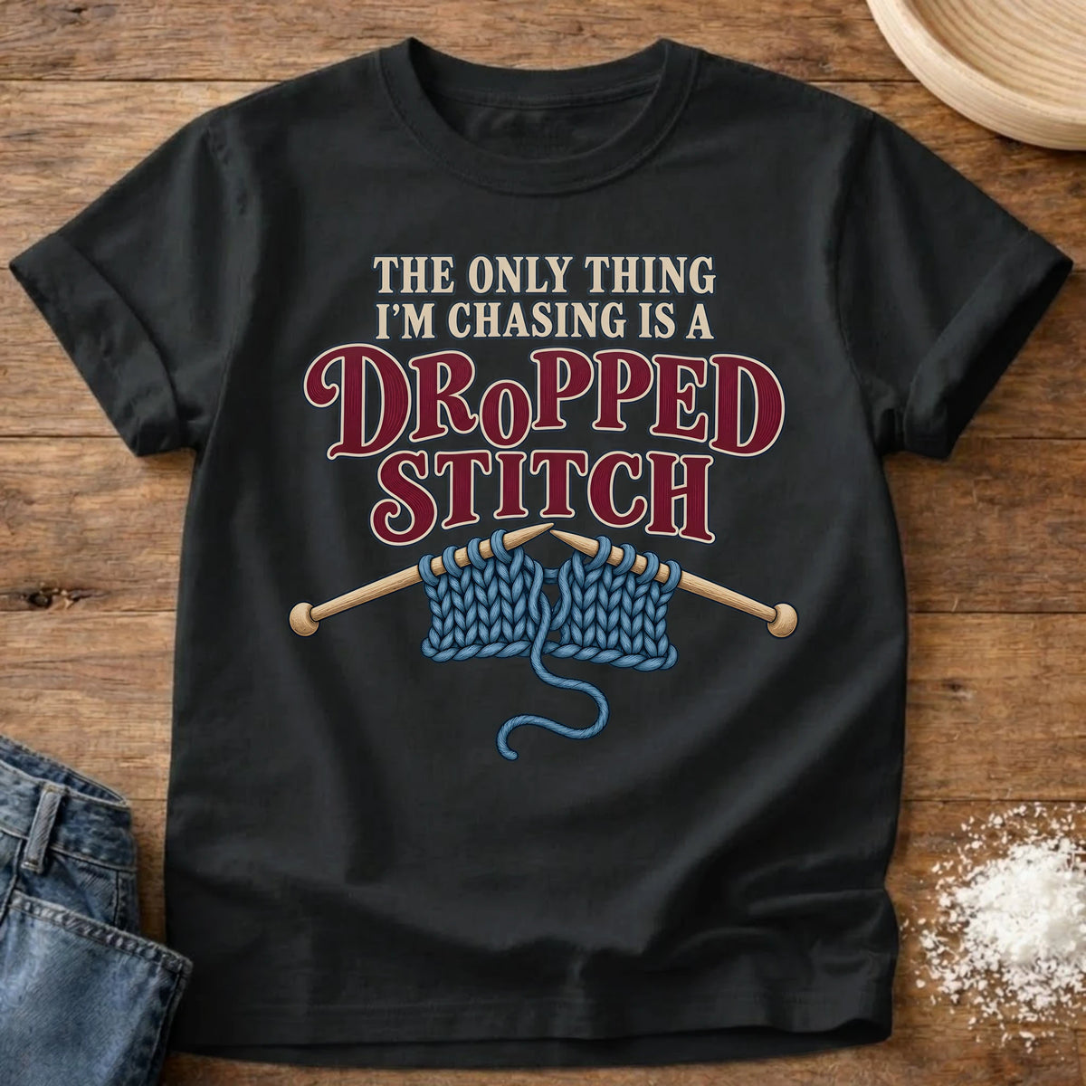 Knead More Fun Dropped Stitch t-shirt in Black
