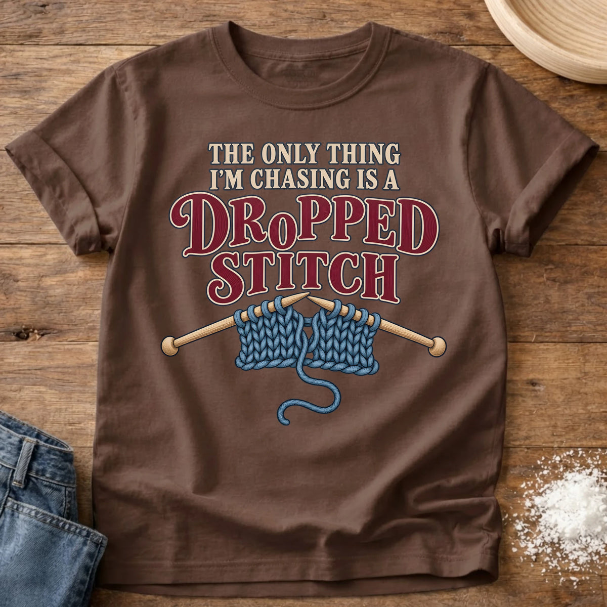 Knead More Fun Dropped Stitch t-shirt in Espresso