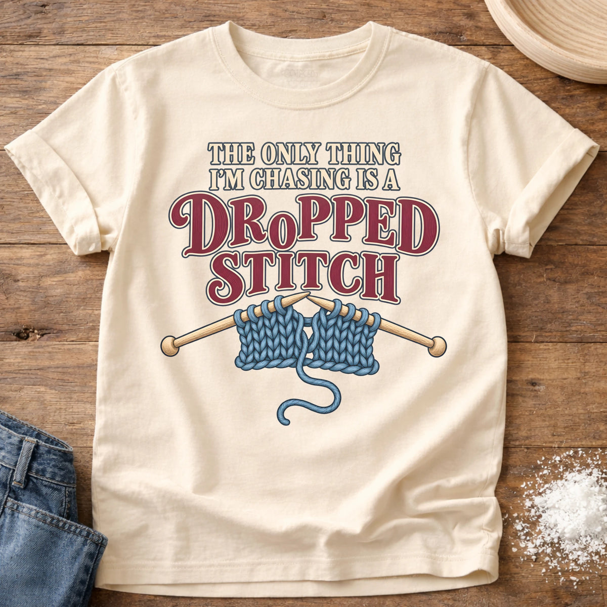 Knead More Fun Dropped Stitch t-shirt in Ivory