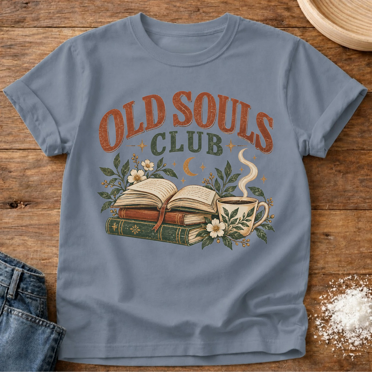 Knead More Fun Old Souls Club t-shirt in Blue Jean