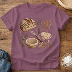Knead More Fun Elements of a Good Loaf sourdough t-shirt in Berry