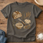 Knead More Fun Elements of a Good Loaf sourdough t-shirt in Pepper