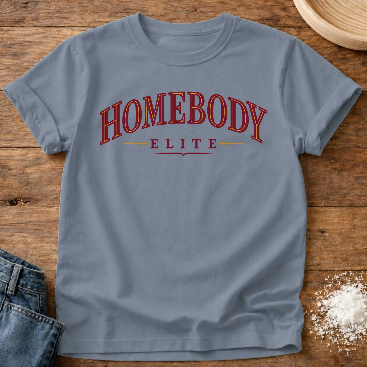 Knead More Fun Elite Homebody t-shirt in Blue Jean