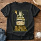 Knead More Fun Emergency Break Glass Starter Frog sourdough t-shirt in Black