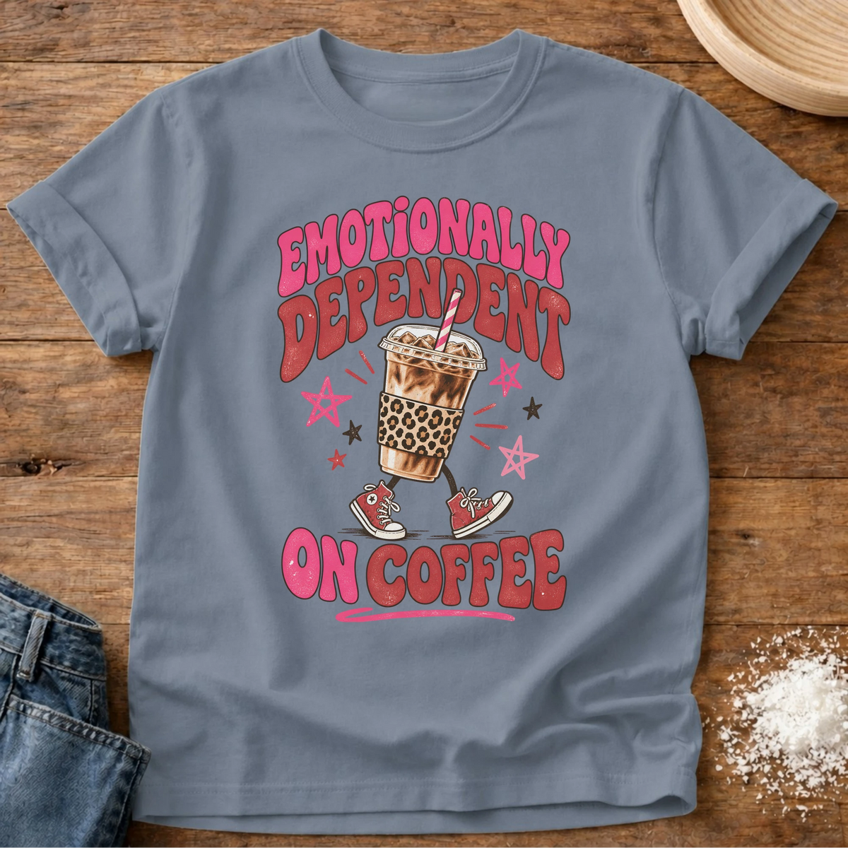 Knead More Fun Emotionally Dependent graphic t-shirt in Blue Jean
