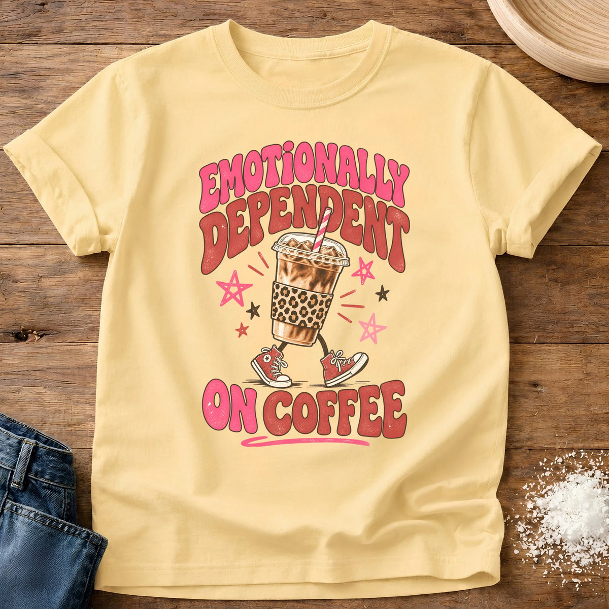 Knead More Fun Emotionally Dependent graphic t-shirt in Butter