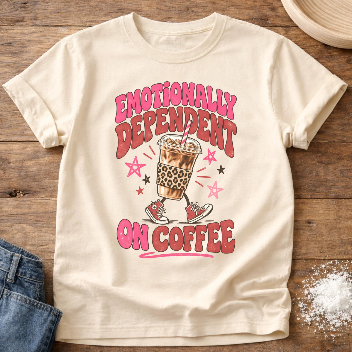 Knead More Fun Emotionally Dependent graphic t-shirt in Ivory