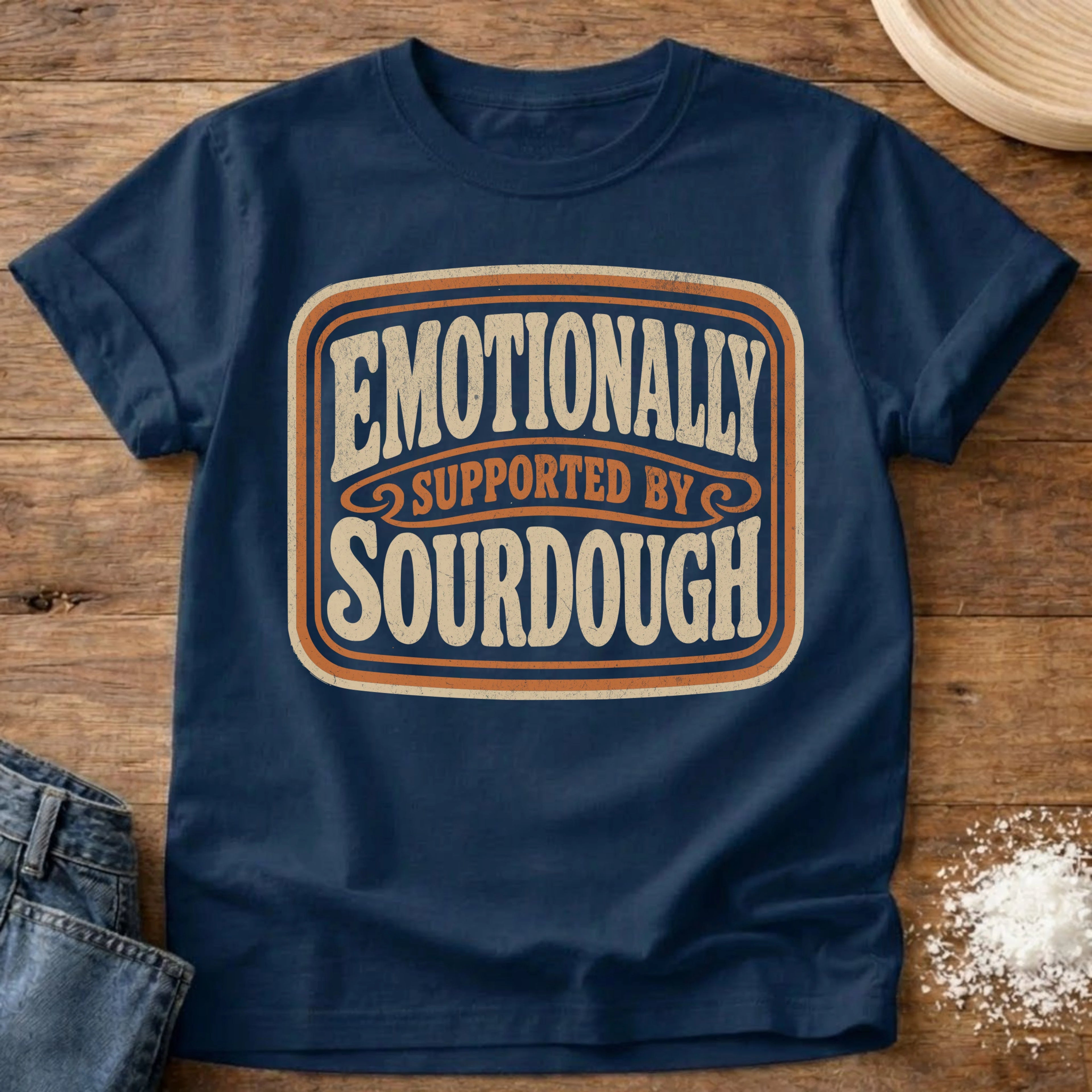 Knead More Fun Emotionally Supported sourdough t-shirt in Navy