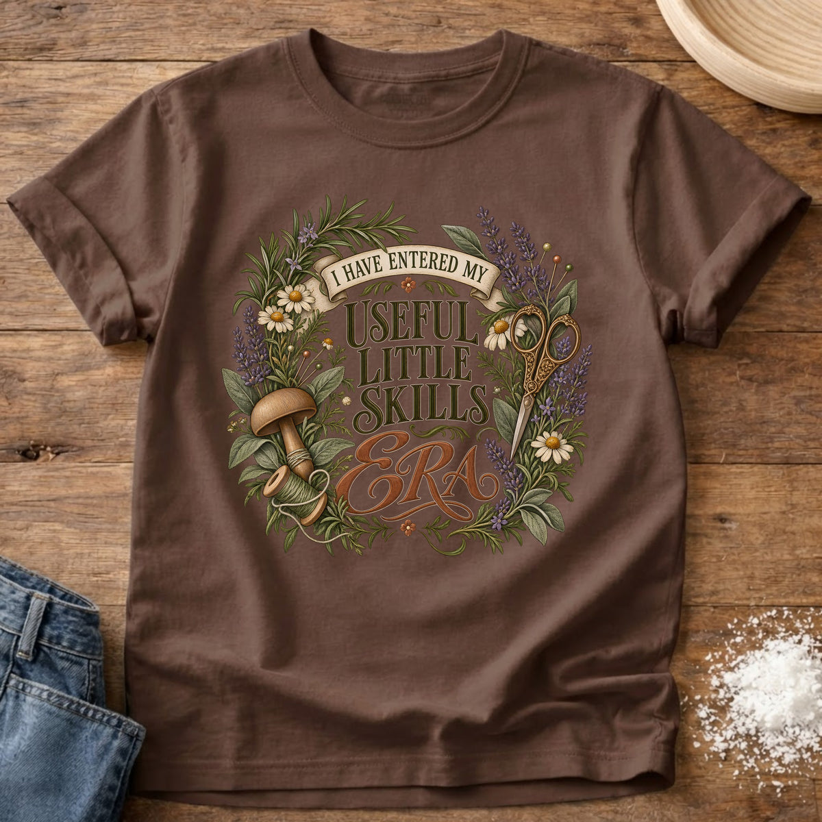 Knead More Fun Useful Little Skills t-shirt in Espresso