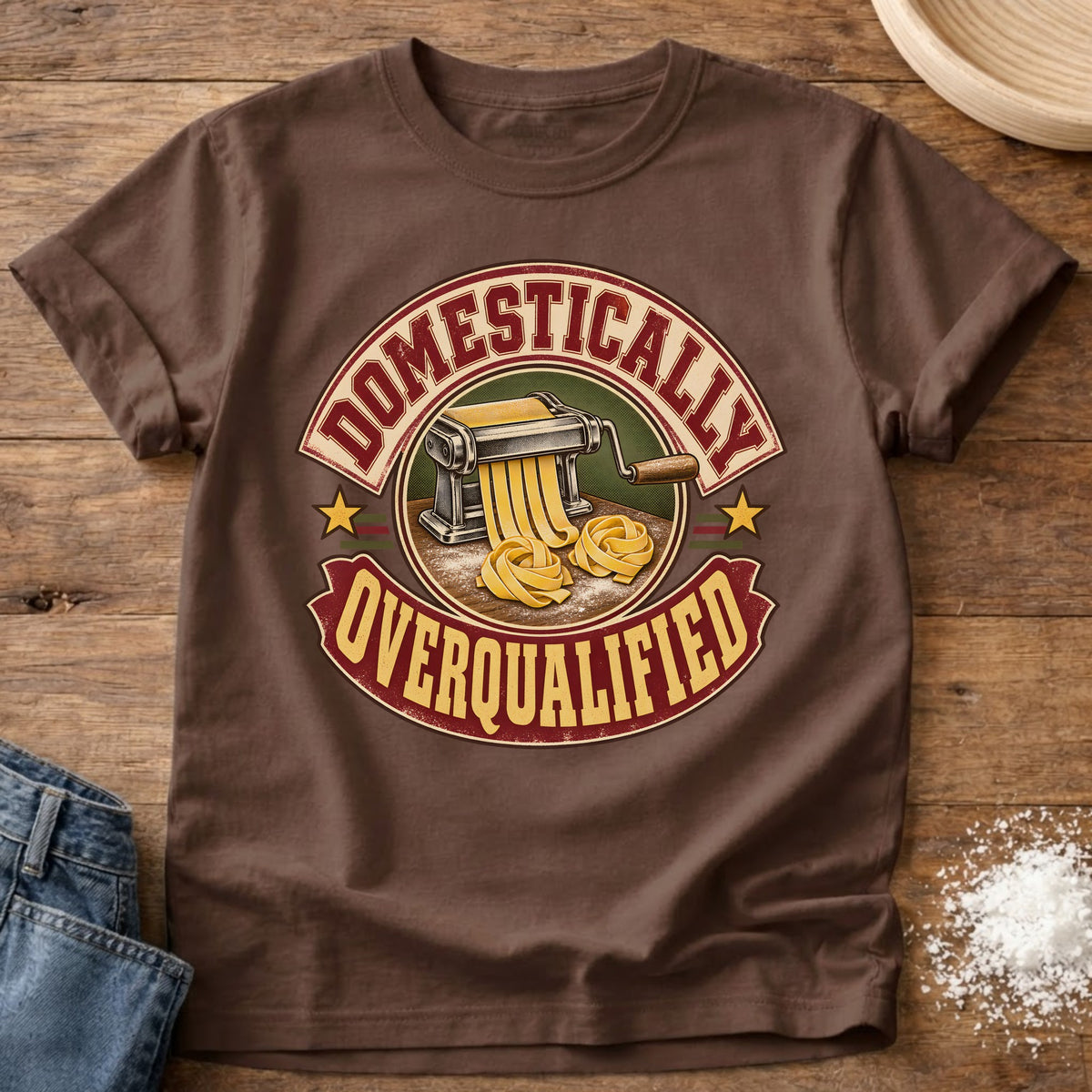 Knead More Fun Domestically Overqualified t-shirt in Espresso