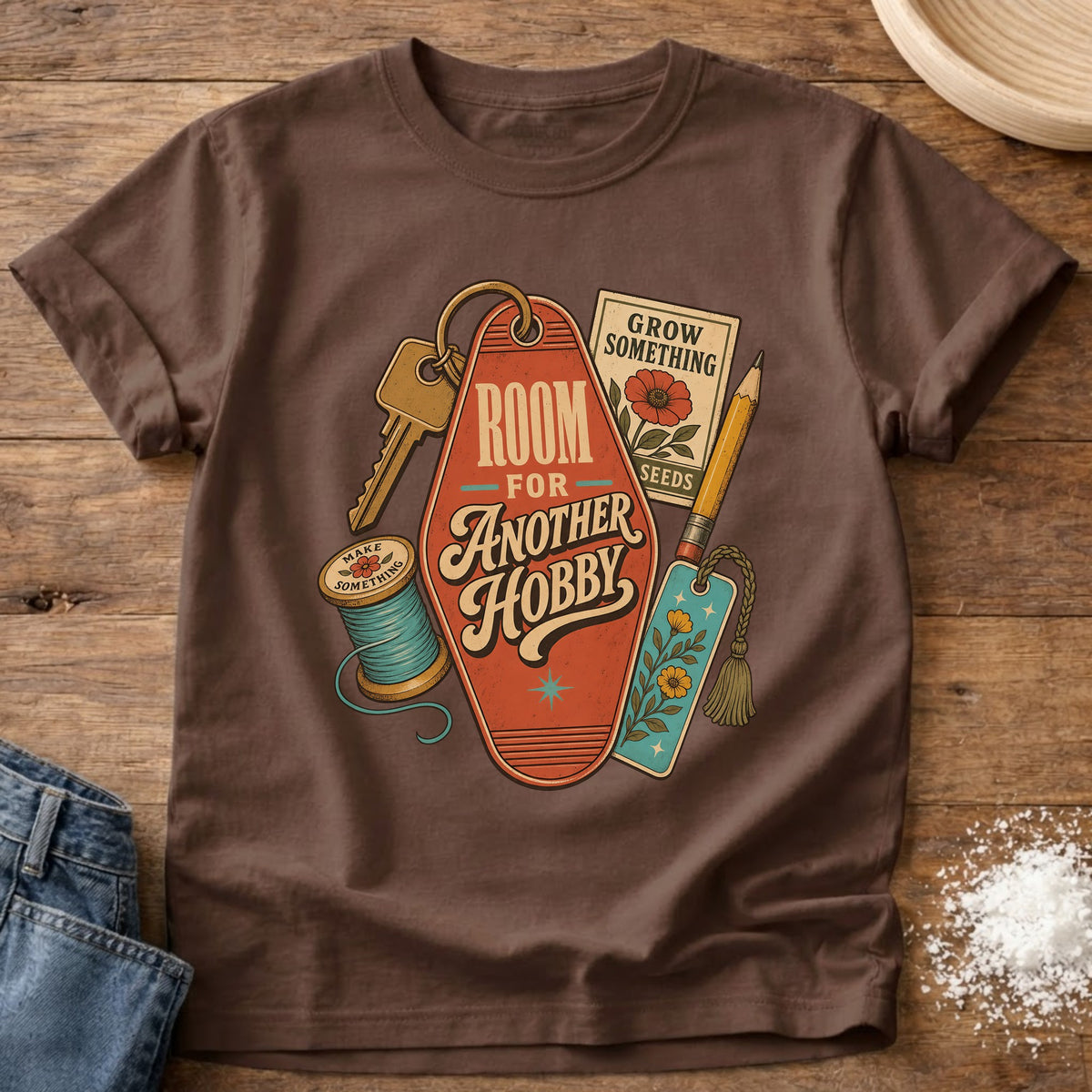 Knead More Fun Another Hobby graphic t-shirt in Espresso
