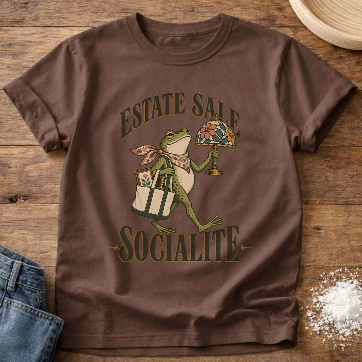 Knead More Fun Estate Sale Socialite graphic t-shirt in Espresso