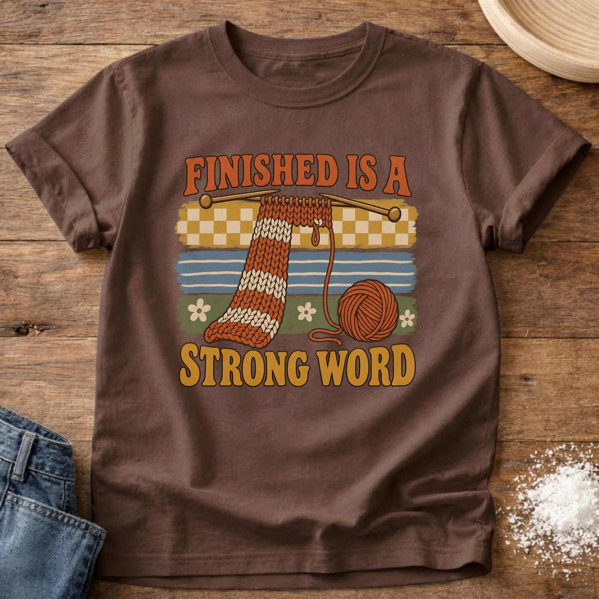 Knead More Fun Strong Word graphic t-shirt in Espresso