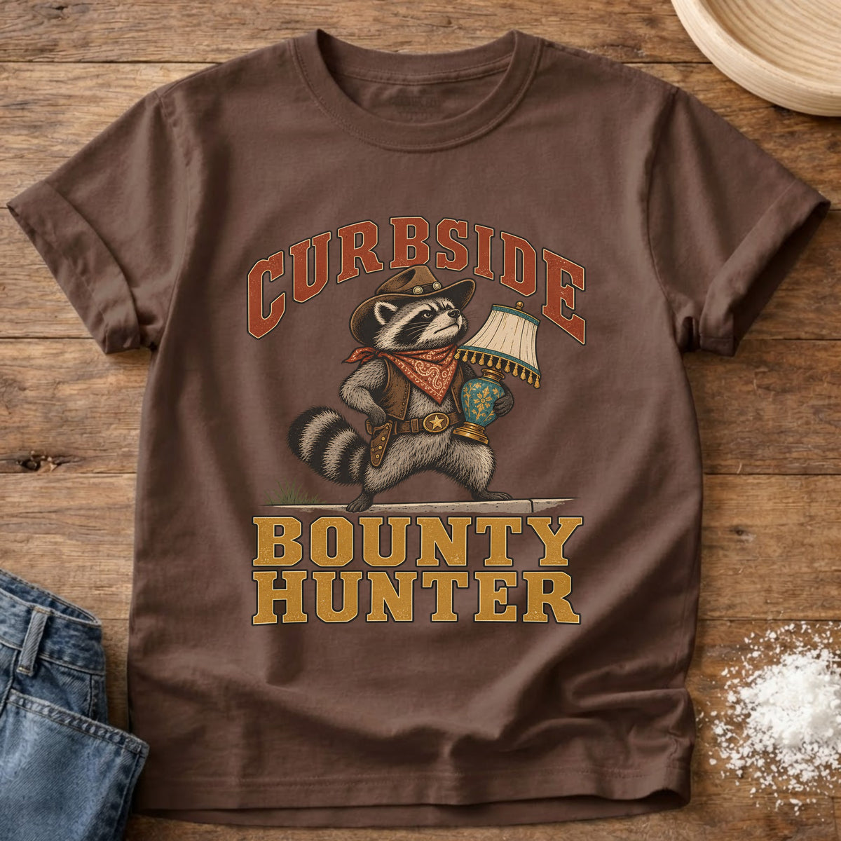 Knead More Fun Curbside Bounty Hunter graphic t-shirt in Espresso