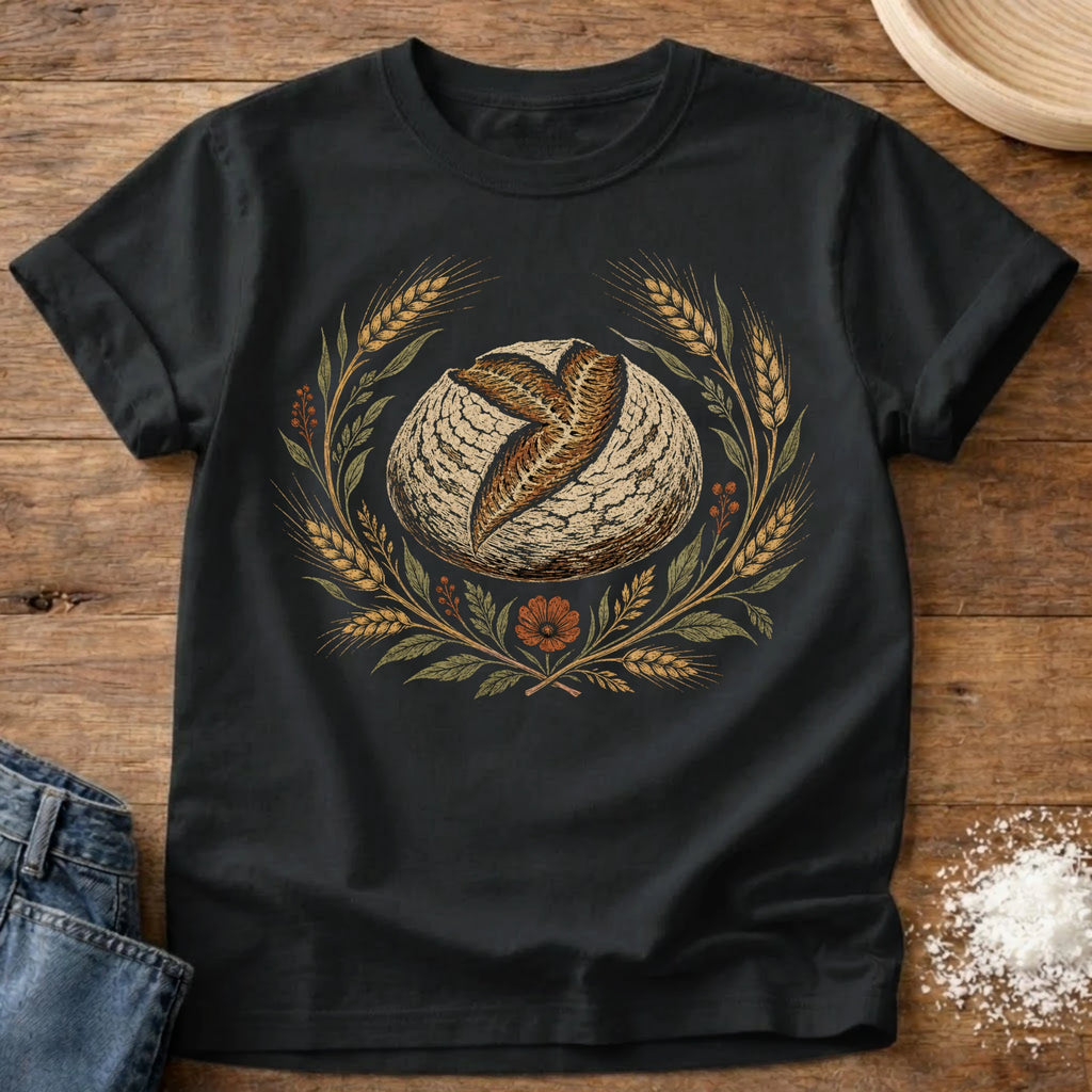 Knead More Fun Fall Sourdough Boule t-shirt in Black