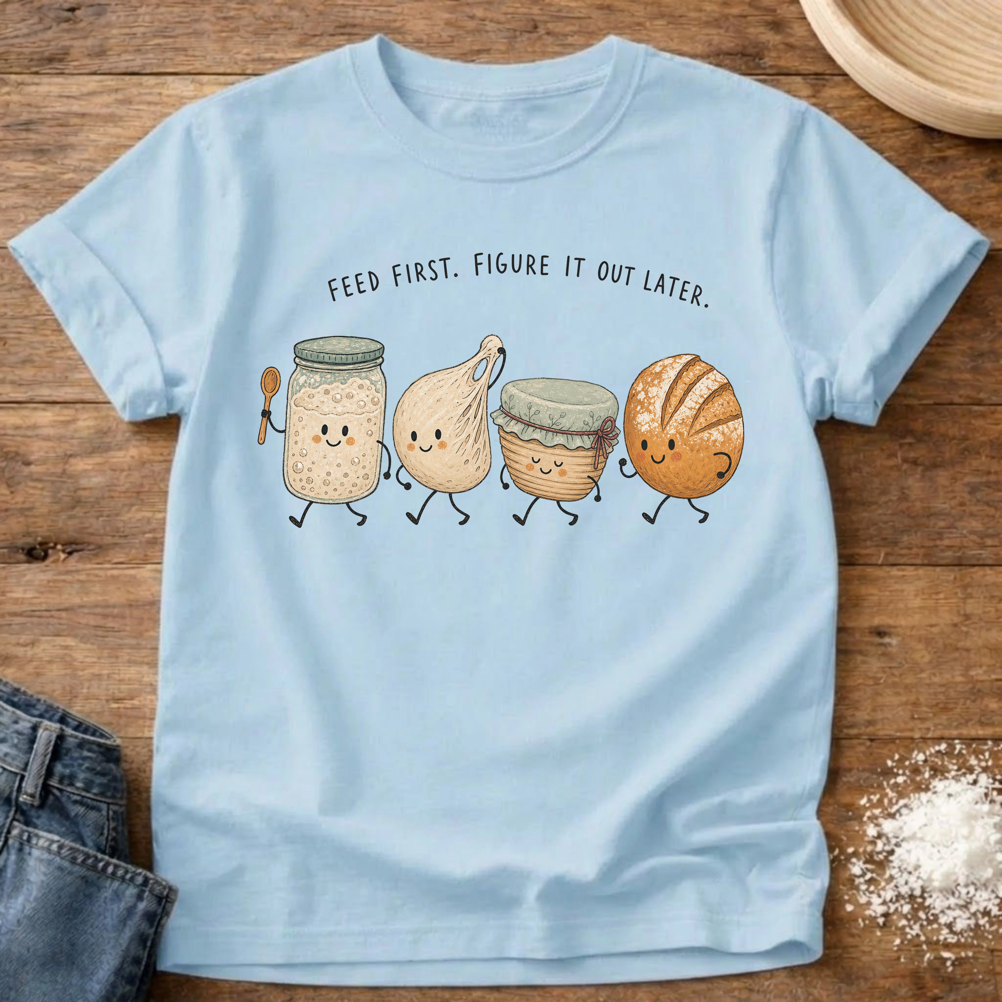 Feed First Sourdough T-Shirt Chambray