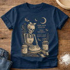 Knead More Fun Feed Your Starter Skeleton t-shirt in Navy